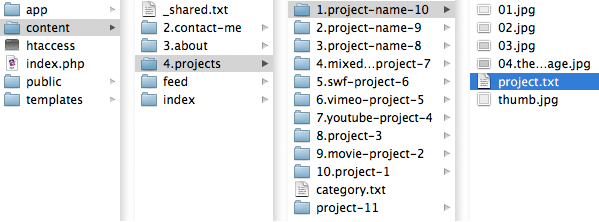 Screenshot of /content folder with 'project.yml' selected